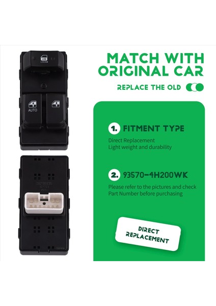 Araba Sol Ön Pencere Kontrol Anahtarı Pencere Cam Kaldırma Düğmesi 93570-4H200WK Hyundai Grand Starex 2007-2015 Lhd Için (Yurt Dışından) indirimleri