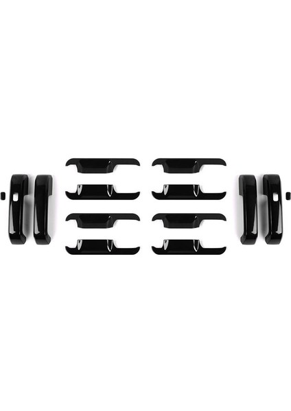 Ford F150 2015-2020 Kapı Kolları Kapaklar + Kapı Kase Koruyucusu Kapaklar Kaplama Aksesuarları - Abs Black (Yurt Dışından)