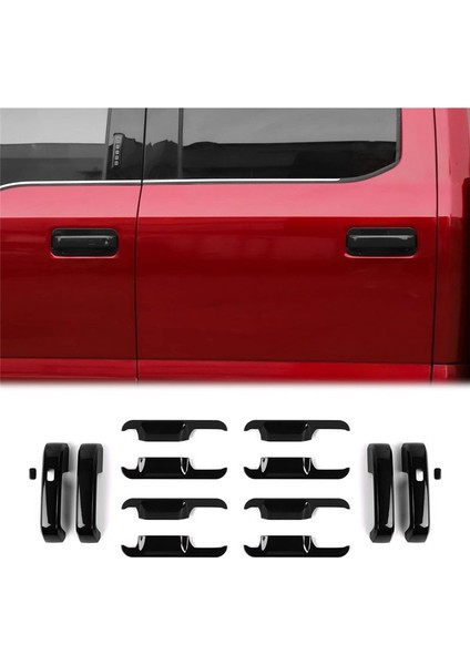Ford F150 2015-2020 Kapı Kolları Kapaklar + Kapı Kase Koruyucusu Kapaklar Kaplama Aksesuarları - Abs Black (Yurt Dışından) fiyatları