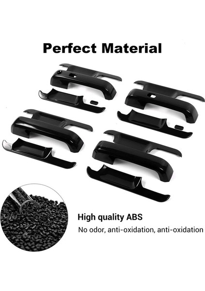 Ford F150 2015-2020 Kapı Kolları Kapaklar + Kapı Kase Koruyucusu Kapaklar Kaplama Aksesuarları - Abs Black (Yurt Dışından) fırsatları