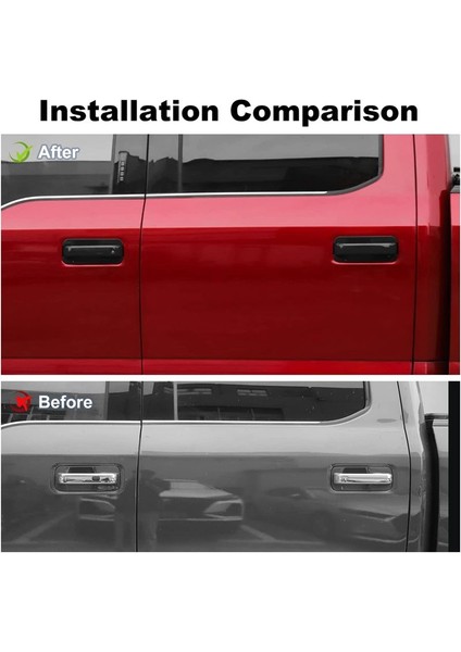 Ford F150 2015-2020 Kapı Kolları Kapaklar + Kapı Kase Koruyucusu Kapaklar Kaplama Aksesuarları - Abs Black (Yurt Dışından) indirimleri