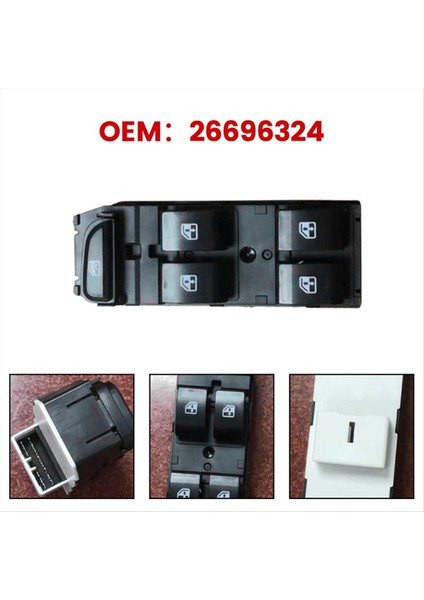 Araba Güç Penceresi Regülatörü 26696324 Buick Hideo 2015-2018 Ön Sol Için Pencere Kaldırıcı Ana Anahtar Düğmesi (Yurt Dışından) modelleri