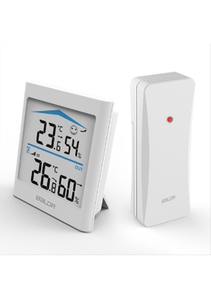 Baldr Digital LCD Hava Durumu Istasyonu Kapalı Dış Trend Higrometre Termometresi Kablosuz Uzaktan Sensör Hareketi (Beyaz) (Yurt Dışından)