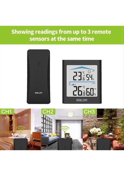 Baldr Digital LCD Hava Durumu Istasyonu Kapalı Dış Trend Higrometre Termometresi Kablosuz Uzaktan Sensör Hareketi (Beyaz) (Yurt Dışından) modelleri