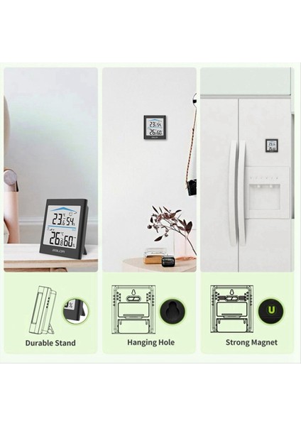 Baldr Digital LCD Hava Durumu Istasyonu Kapalı Dış Trend Higrometre Termometresi Kablosuz Uzaktan Sensör Hareketi (Beyaz) (Yurt Dışından) indirimleri