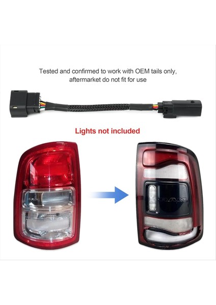 2pcs Halojen-Led Arka Lamba Adaptör Dönüşüm Kablo Demeti Ram 2500 3500 Kamyon 2019-2024 5 Gen Kuyruk Lambası (Yurt Dışından) modelleri