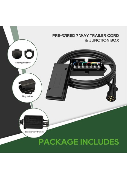 7 Yollu Römork Kablosu ve 7 Çete Kavşak Kutusu Kiti 12V Koparma Anahtarı ve Fiş Tutucusu 8 Ft Römork Kablo Demeti Kiti (Yurt Dışından) indirimleri