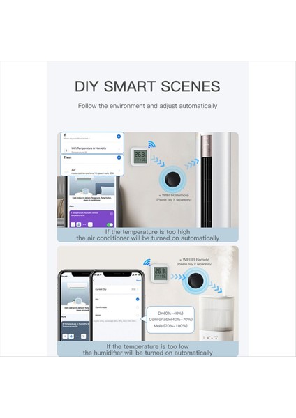 LCD Ekranlı Akıllı Uygulama Monitörü ile Tuya Zigbee Sıcaklık Nem Sensörü Alexa/google Home 2pcs Için Gerçek Zamanlı Uzaktan (Yurt Dışından)