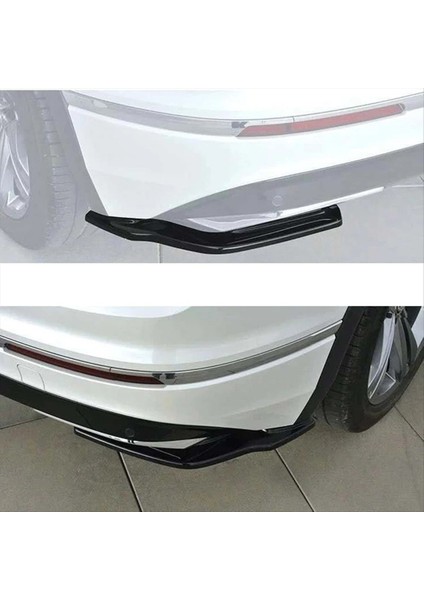 Araba Arka Tampon Dudak Yan Basters Vw Tiguan R-Line 2017 2018 2019 Arka Tampon Spoiler Için Harici Trim (Yurt Dışından) indirimleri