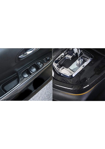 Nissan Navara Için NP300 2016-2019 Pencere Cam Kaldırma Anahtarı Düğmesi Panel Kapak ve Karbon Fiber Araç Vites Değiştirme Düğmesi Çerçevesi (Yurt Dışından) indirimleri