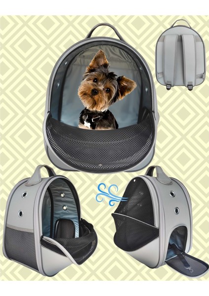 Yırtılmaz Fileli Paris Kedi, Küçük Köpek Sırt Taşıma Çantası Gri 32-26-40CM fiyatları