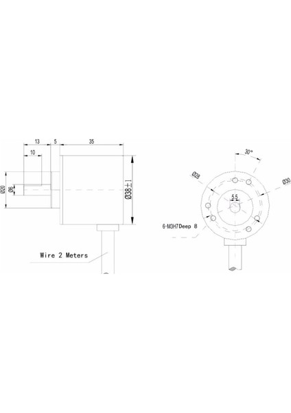 LPD3806-400BM-G5-24C 400 Pals Optik Enkoder Dc 5V-24V Rotary Ab 2 Faz Motor Hız Yön Açı Mesafe Konum