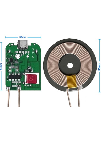 Kablosuz Şarj Modülü Type C 15W Qi 9V 1.5A Mobil Akıllı Telefon Oyuncak Pil Şarj Transmiter