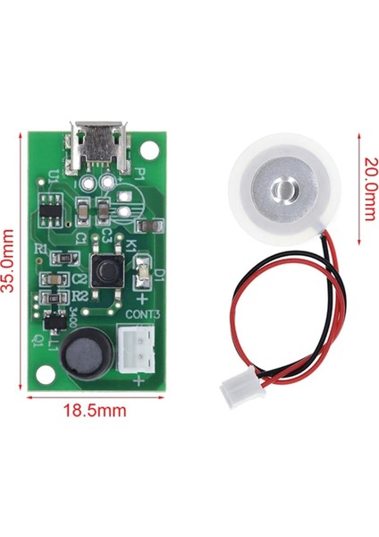 Micro USB Ultrasonik Nem Üretici Devre Seramik Disk Transducer 5V 2W Soğuk Buhar Sis Duman Atomizer modelleri