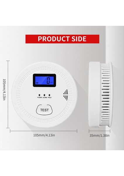 2&#39 De 1 Co &amp Duman Alarmı Karbon Monoksit Dedektörleri Duman Dedektörü Alarmda 85DB Ev ve Mutfak Için LCD Ekran A (Yurt Dışından) modelleri