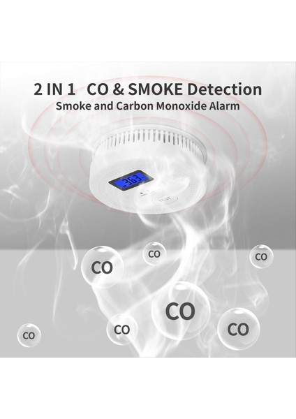 2&#39 De 1 Co &amp Duman Alarmı Karbon Monoksit Dedektörleri Duman Dedektörü Alarmda 85DB Ev ve Mutfak Için LCD Ekran A (Yurt Dışından) fırsatları