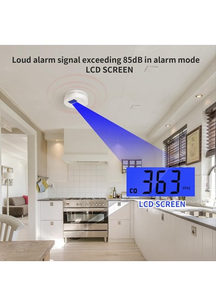 2&#39 De 1 Co &amp Duman Alarmı Karbon Monoksit Dedektörleri Duman Dedektörü Alarmda 85DB Ev ve Mutfak Için LCD Ekran A (Yurt Dışından) indirimleri