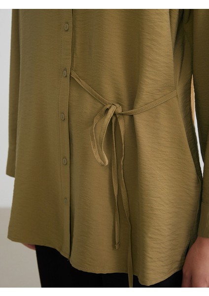 Yeni Sezon Beli Bağlamalı Kadın Gömlek Tunik modelleri