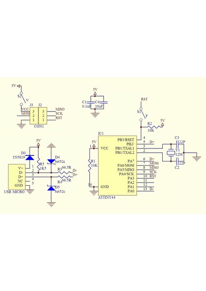 Usbtiny Isp Avr Programlayıcı Micro USB Avr Isp Programlayıcı Arduino Bootloader Yükleyici