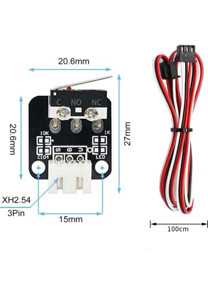 250V 2A Mikro Limit Switch End Stop 3D Yazıcı Micro Mekanik Durdurma Anahtar Cnc Makebot Prus Ramps