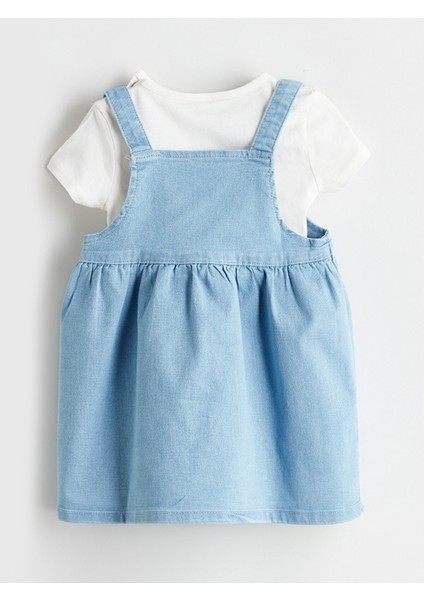 Yeni Sezon Kız Bebek Jean Elbise ve Bluz 2'li modelleri