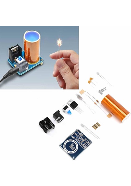 Demonte Mini Tesla Bobin Kit Modül Kablosuz Enerji Iletimi BD243 Dc 9 / 12V Temassız Elektrik Transf