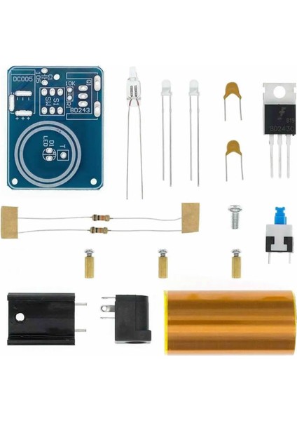 Demonte Mini Tesla Bobin Kit Modül Kablosuz Enerji Iletimi BD243 Dc 9 / 12V Temassız Elektrik Transf modelleri