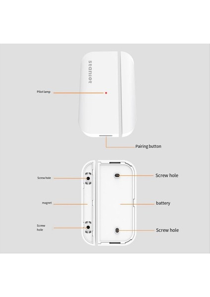 Staniot Tura Kapı Sensörü Akıllı Ev Güvenlik Penceresi Dedektörü Kapı Sensörü Anahtarı Tutucu Pencere Alarm Kontak Sensörü (Yurt Dışından) fiyatları