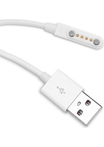 USB 4 Pin Pogo Kablo Akıllı Saat Manyetik Şarj Kablosu GT88 GT68 KW08 KW18 KW88 KW98 KW99 KW28 FS08