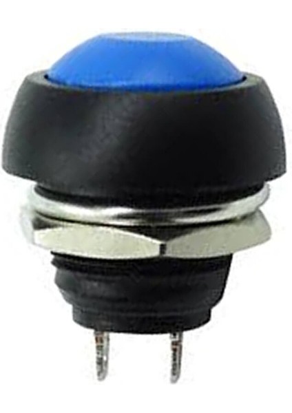 12MM PBS-33B 2 Pin Push Buton Mavi On Off 1A 250V Mini Yuvarlak Su Geçirmez Anahtar