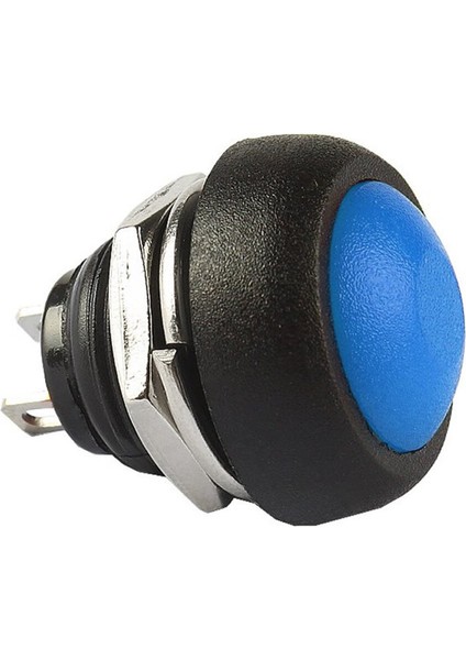 12MM PBS-33B 2 Pin Push Buton Mavi On Off 1A 250V Mini Yuvarlak Su Geçirmez Anahtar