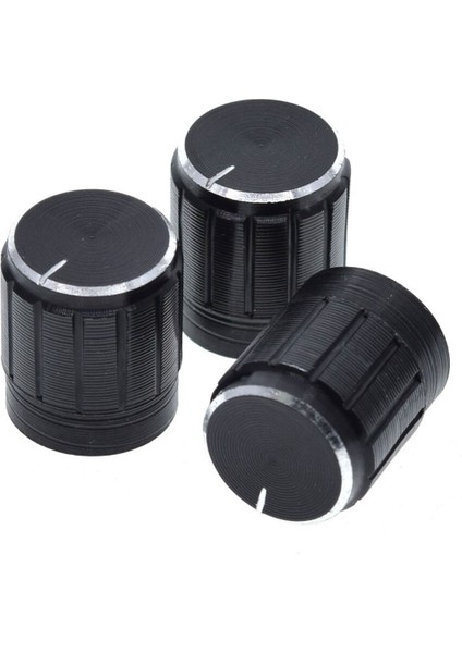Alüminyum Pot Başlığı 6mm Tırtıklı Mil 6mm Siyah Metal Potansiyometre Rotary Enkoder Ses Voltaj