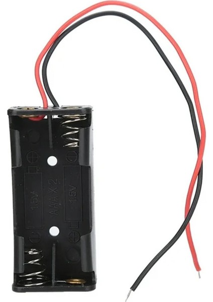 Aaa Pil Kutusu Yuvası Ince Küçük Tip 2 Adet 1.5V Pil Toplam 3V Plasitk Pil Tutucu 14CM Kablo