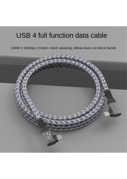 USB 4 90 Derece Açı Kablosu 40GBPS Usb4 Dirsek C Tip C Veri Aktarım Kablosu USB C PD240W Hızlı Şarj 1.5m (Yurt Dışından) indirimleri