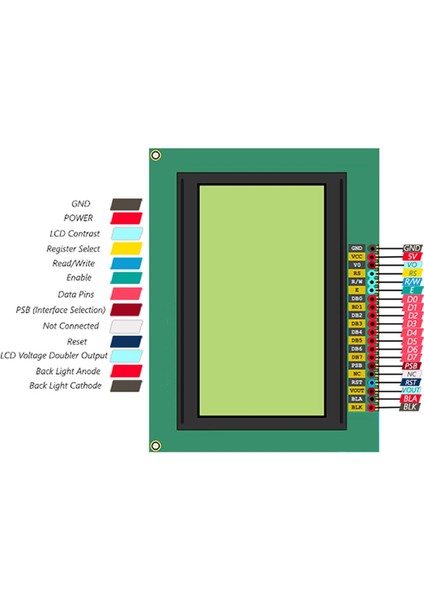 2.9 Inch 12864B V2.0 Yeşil Glcd Modül Spi 5V 128X64 Pixel Grafik LCD Display Ekran fırsatları