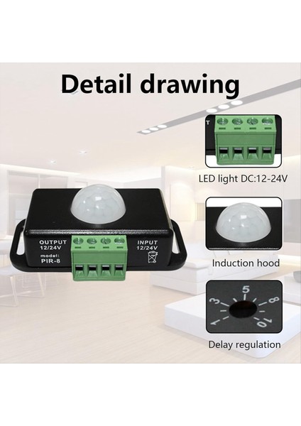 LED Hareket Sensörü 12V/24V Dc Hareket Sensörü Gövdesi Kızılötesi Hareket Pir Sensör Anahtarı Otomatik Kablosuz Ampul Dimmer (Yurt Dışından) fiyatları