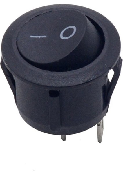 23MM Yuvarlak 2 Pin Anahtar Buton Kcd1 Siyah Plastik Mini Açma Kapama On / Off