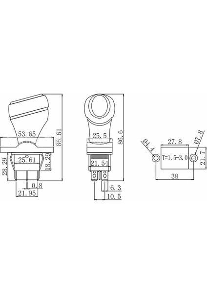 Joystick Kcd4 Anahtar Latch Siyah Ileri Geri Vites Kolu 16A 250V Akülü Çocuk Arabası Elektrikli Araç