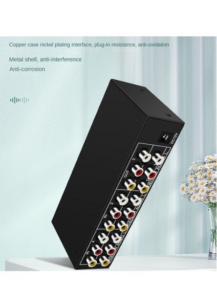 Kompozit Av Rca Anahtar Ayırtıcı 4 In 2 Out Analog Video C-Vbs Rca Av Sablister Swıtch Swıtchact 4x2 DVD Tv Eu Fişi Için Uzaktan (Yurt Dışından)