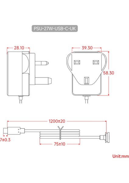 Raspberry Pi Nesil 5 27W USB Type-C Type-C Pd Güç Kaynağı Usb-C Arayüzü Çok Fonksiyonlu Güç Kaynağı Ingiltere Fişi ile (Yurt Dışından) fırsatları