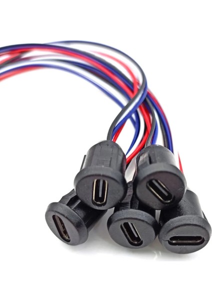 Type C Panel Montaj Dişi Soket 4 Pin 15CM Kablolu Uzatma USB 3.1 Konnektör Araba Kamera