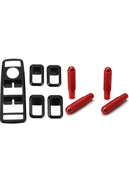 Mercedes Için 5x Kapı Pencere Anahtarı Kapağı Benz W204 ve 4pcs Cıvatalı Mercedes Için Kapı Kilit Düğmelerini Değiştirin (W117 C117 X156) (Yurt Dışından)