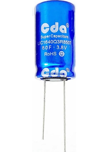 80F 3.8V 3A Süpercap 10X20MM Dıp Süper Kapasitör Enerji Depolama Güneş Rüzgar Akü Batarya Güç