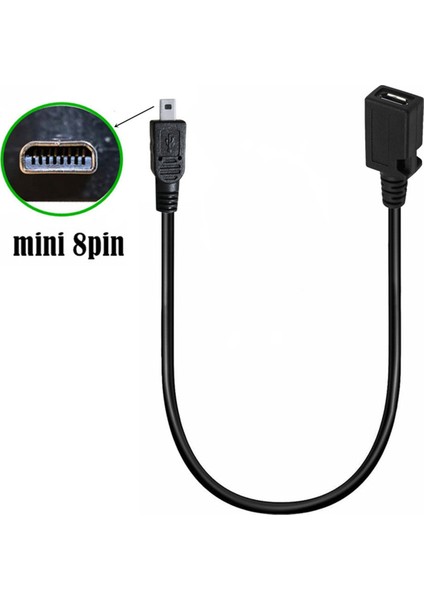 0.3m Mini 5p Tip C Dişi-8 Pimli Mini B Erkek Şarj Kablo Adaptör Dönüştürücü Kordon Kamera Kablosu C (Yurt Dışından) fırsatları