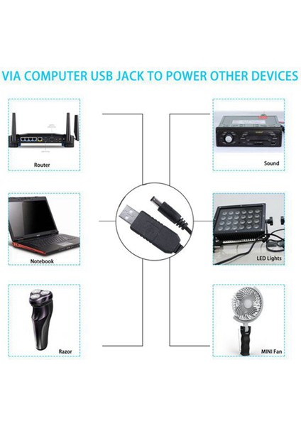 3x 5V -Dc 12V 2.1mm x 5.5mm Modül Dönüştürücü Dc Namlu Erkek Konnektörü Jack Güç Kablosu Fişi, USB -Dc Kablosu -1m (Yurt Dışından) fırsatları