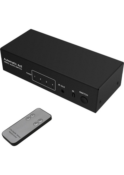 Kompozit Av Rca Anahtar Ayırtıcı 4 In 2 Out Analog Video C-Vbs Rca Av Sablister Swıtch Swıtchact 4x2 DVD Tv Eu Fişi Için Uzaktan (Yurt Dışından) fırsatları