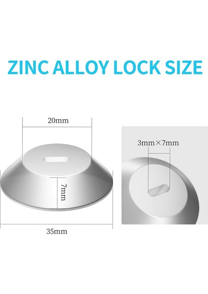 Dizüstü Bilgisayarları, Tabletleri, Monitörleri, iPhone Akıllı Telefonu Kilitlemek Için Kablolar Için Yuvalı 6x Çapa Plakası Yapıştırıcı Güvenlik Plakası (Yurt Dışından) fırsatları