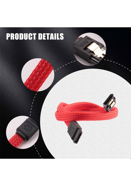 50CM Sata 3.0 Iıı Sata3 7pin Veri Kablosu 6gb/s SSD Kabloları HDD Sabit Disk Veri Kablosu Naylonlu Sleeped Premium Versiyonu (Kırmızı) (Yurt Dışından) indirimleri