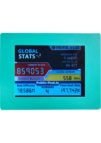 Nerdminer V2 Miner 56KH/S 2,8 Inç LCD Ekran Btc Piyango Madenci Bitcoin Solo Maden Miner Miner Green (Yurt Dışından) modelleri