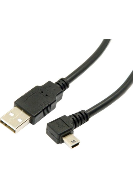 4pcs 1.8m Mini USB B Tip 5pin Erkek 90 Derecesi USB 2.0 Erkek Veri Kablosu Siyah Renk (Yurt Dışından) fırsatları
